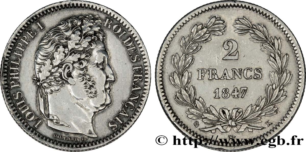 2 francs Louis-Philippe 1847 Bordeaux F.260/114 MBC52 