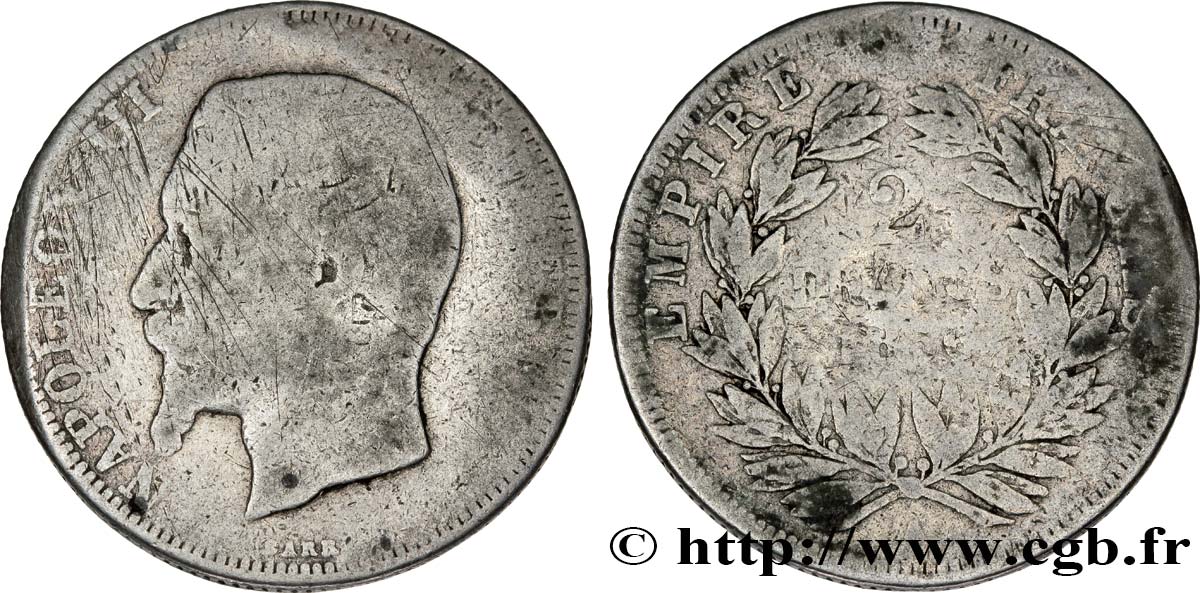 2 francs Napoléon III, tête nue 1856 Paris F.262/5 MC5 