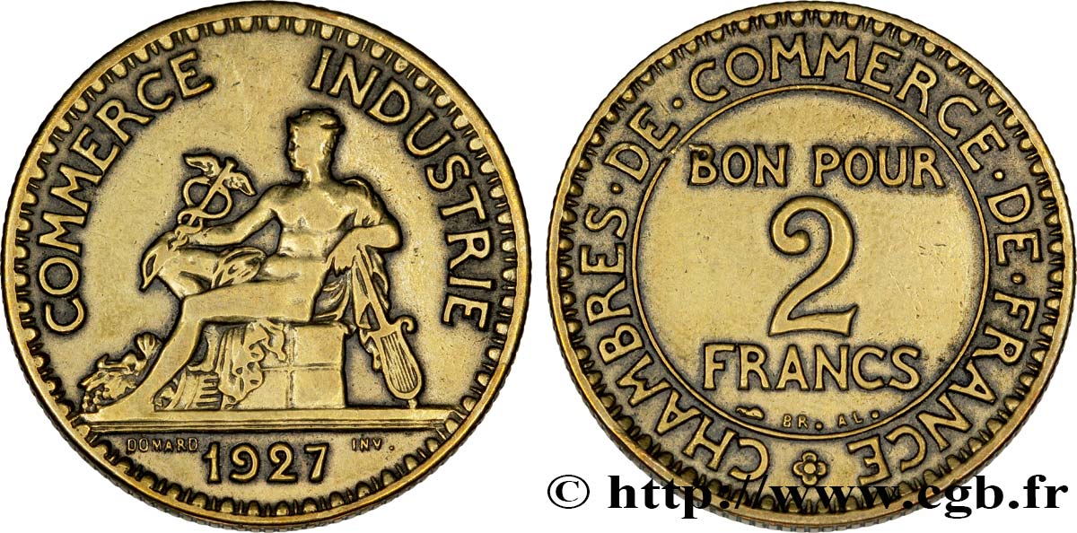2 francs Chambres de Commerce 1927  F.267/9 TTB45 