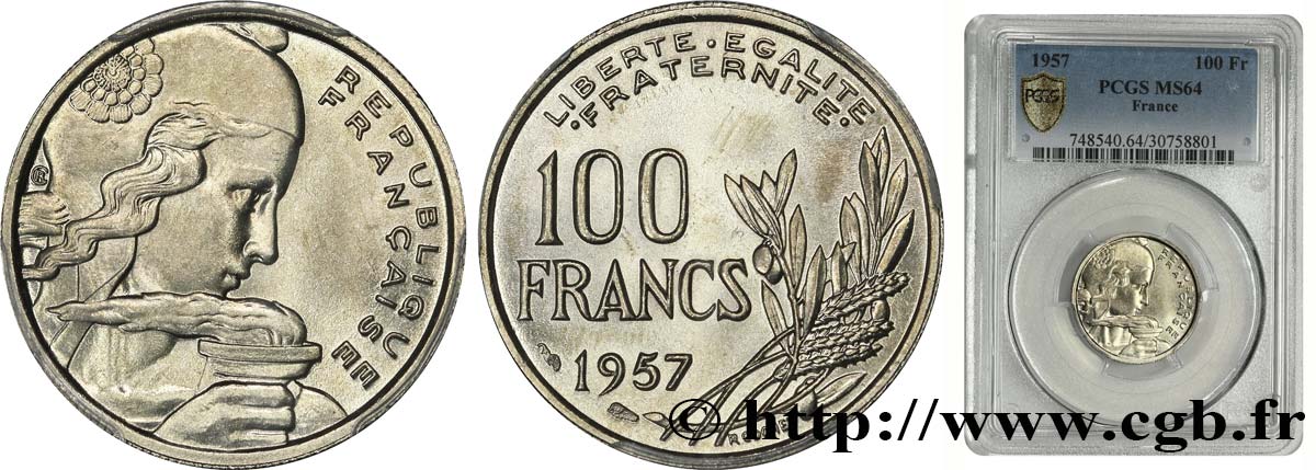100 francs Cochet 1957  F.450/10 MS64 