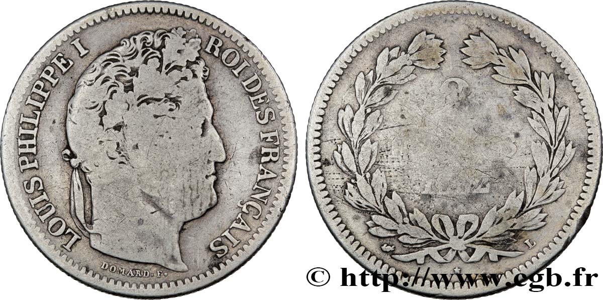 2 francs Louis-Philippe 1832 Bayonne F.260/11 SGE8 