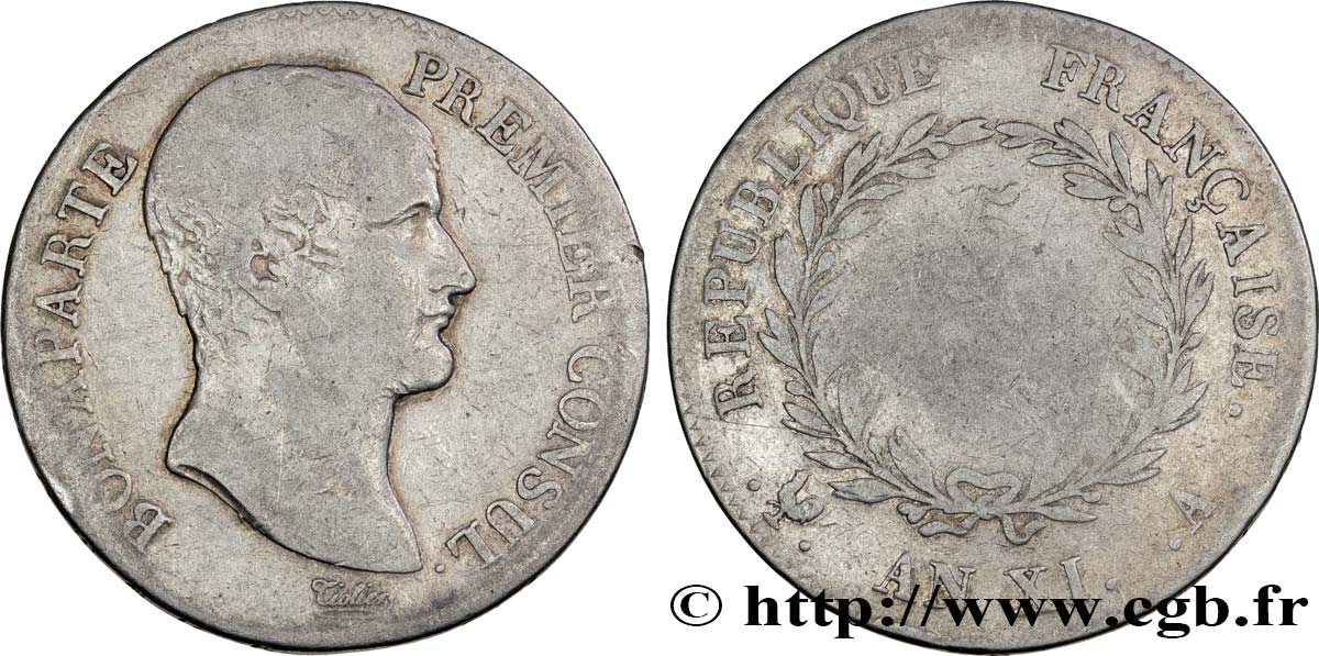5 francs Bonaparte Premier Consul 1803 Paris F.301/1 B10 