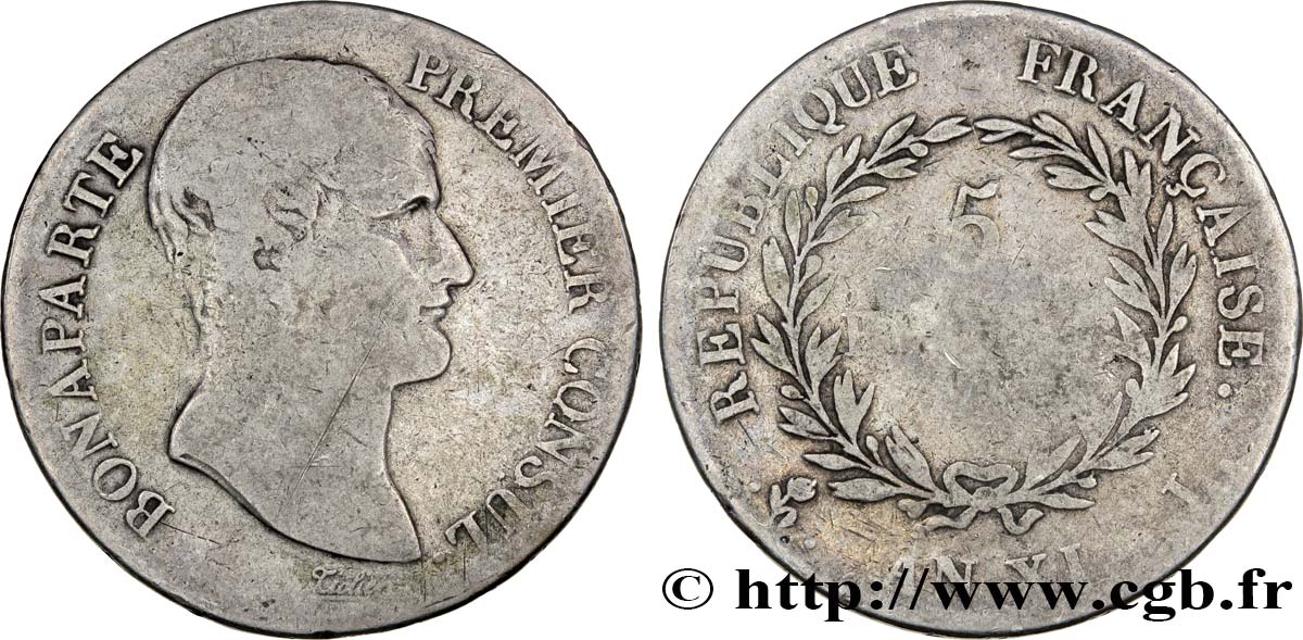5 francs Bonaparte Premier Consul 1803 Bayonne F.301/5 RC8 
