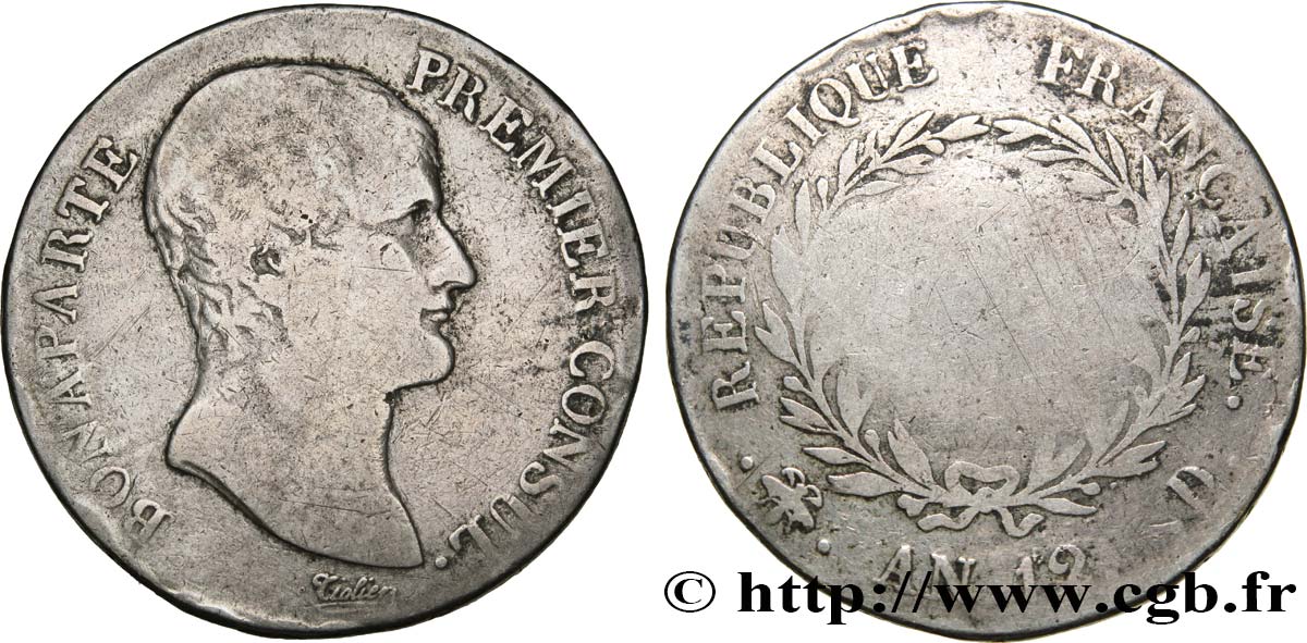 5 francs Bonaparte Premier Consul 1804 Lyon F.301/13 VG10 