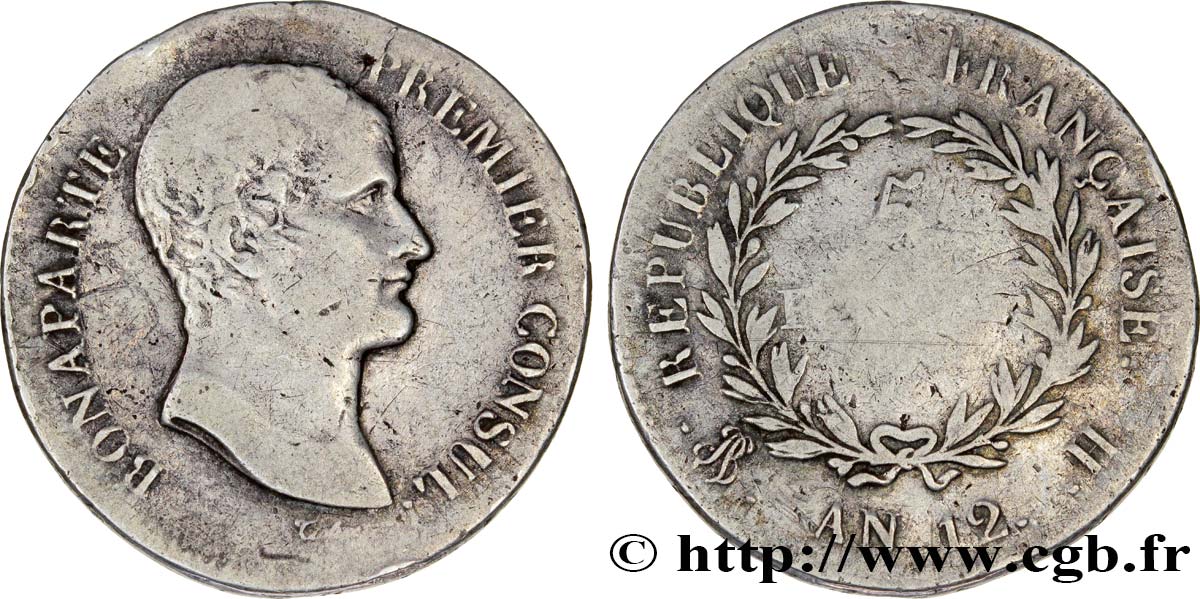 5 francs Bonaparte Premier Consul 1804 La Rochelle F.301/15 BC15 