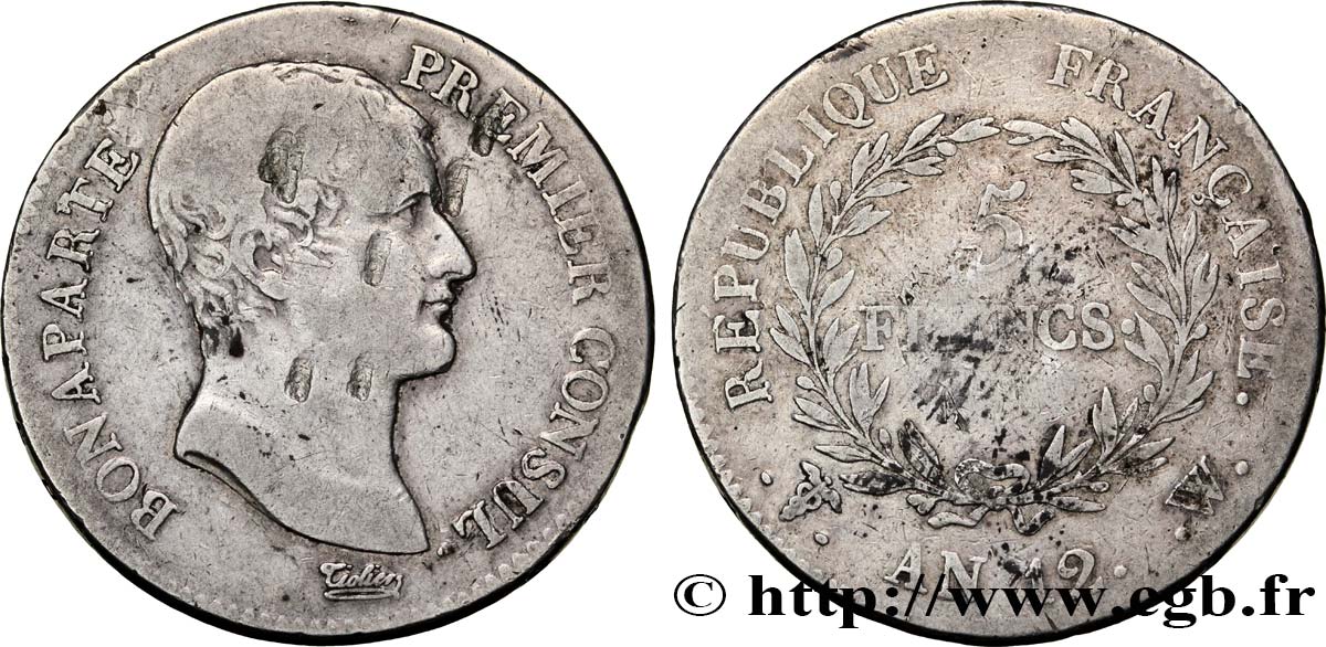5 francs Bonaparte Premier Consul 1804 Lille F.301/26 F13 