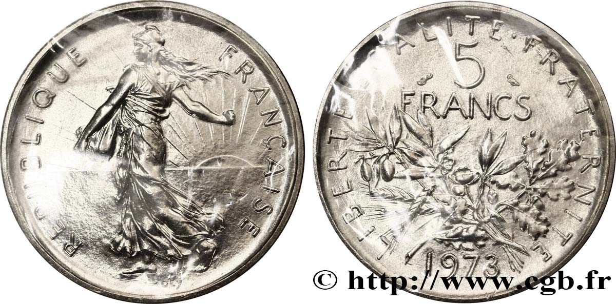 5 francs Semeuse, nickel 1973 Pessac F.341/5 ST68 
