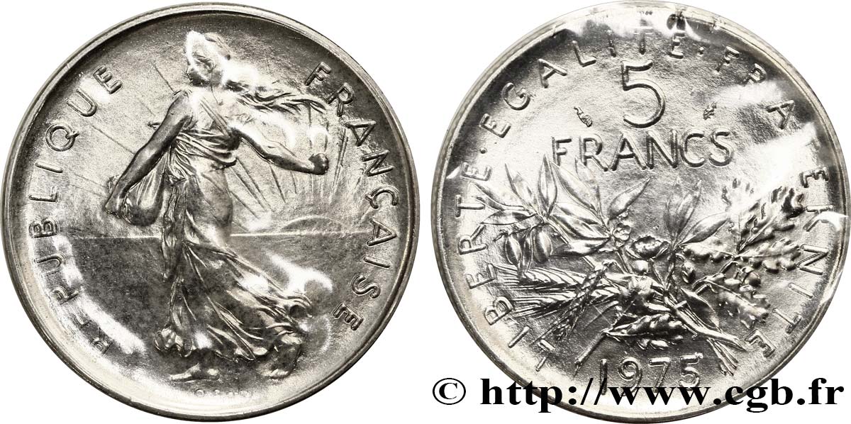5 francs Semeuse, nickel 1975 Paris F.341/7 ST68 