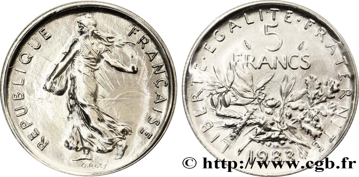 5 francs Semeuse, nickel 1983 Pessac F.341/15 MS68 