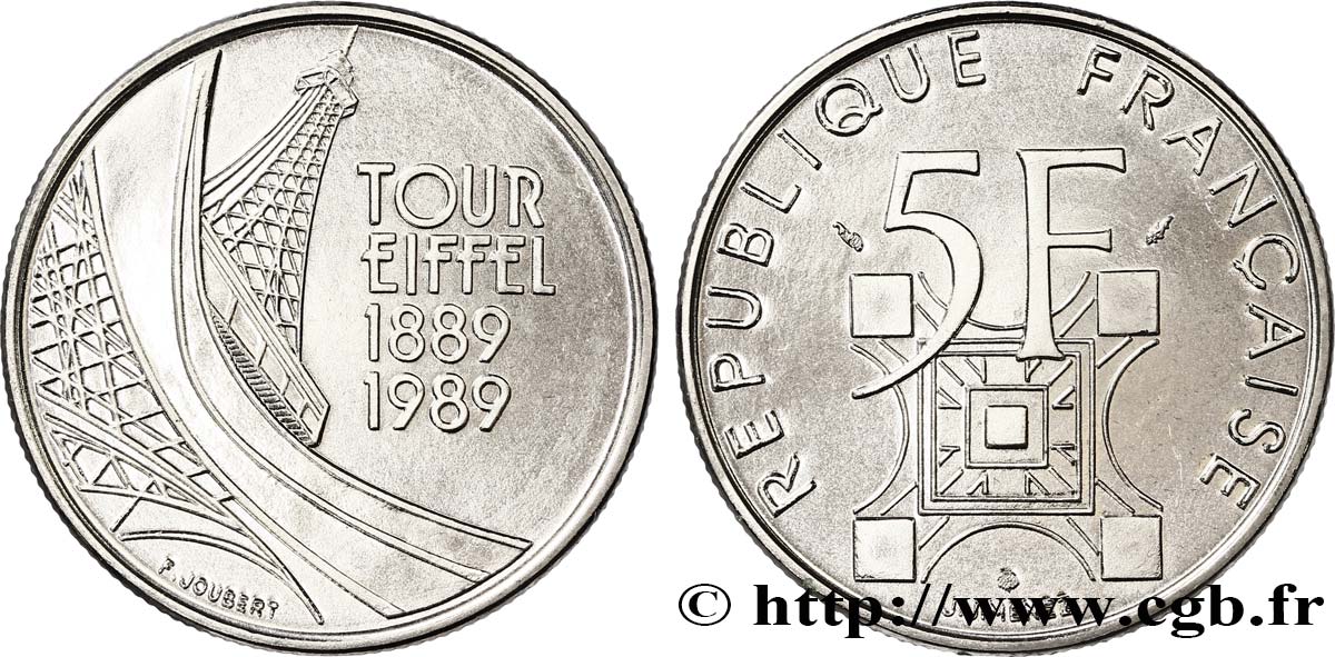 5 francs Tour Eiffel 1989  F.342/2 FDC65 