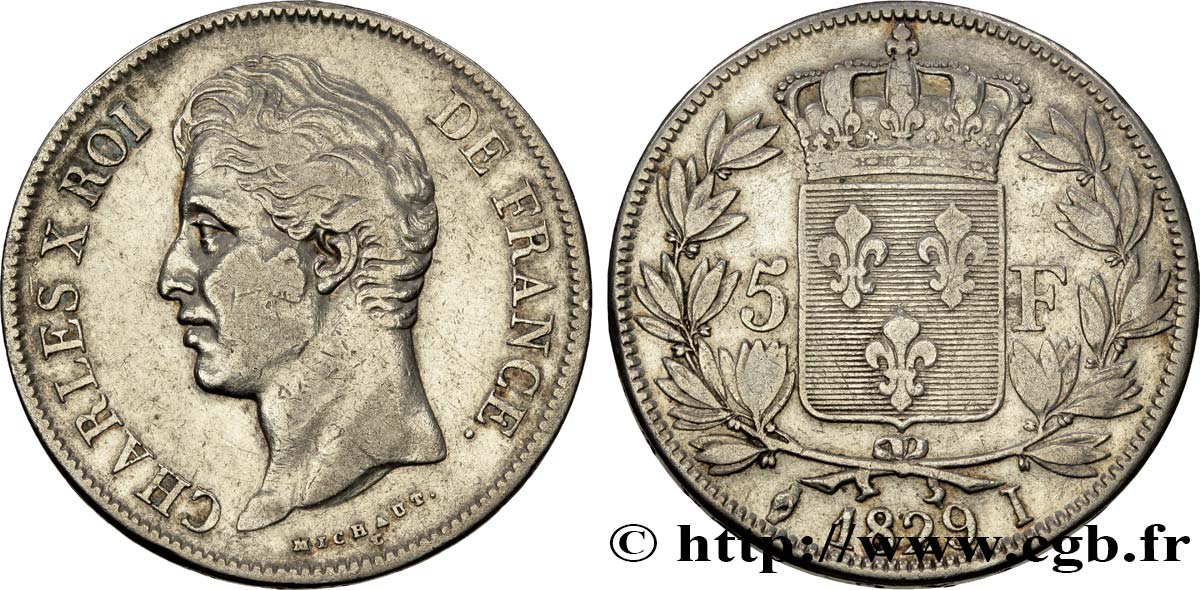 5 francs Charles X, 2e type 1829 Limoges F.311/32 TTB40 