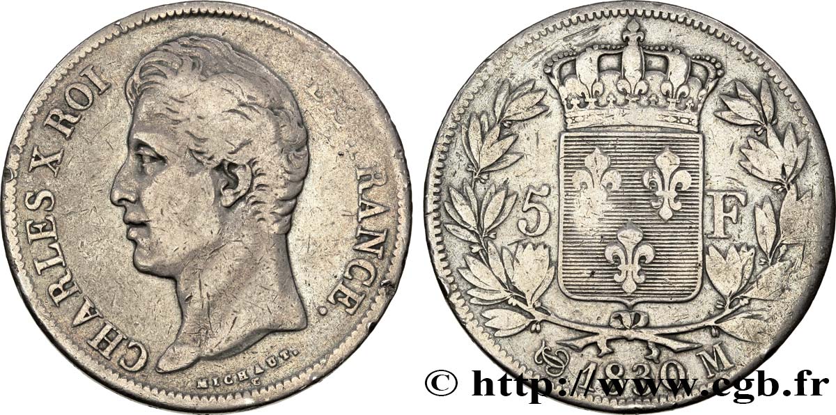 5 francs Charles X, 2e type 1830 Toulouse F.311/48 S25 