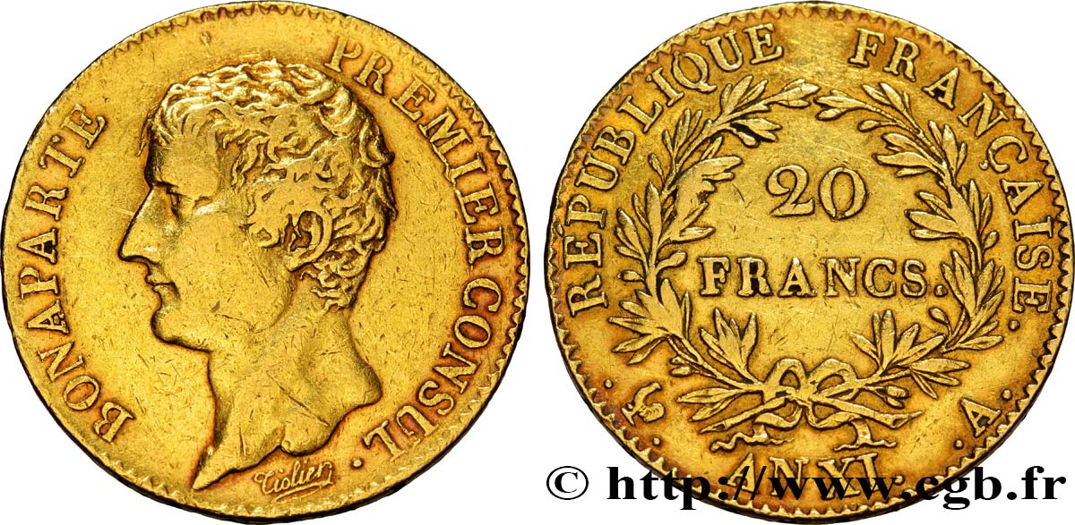 20 francs or Bonaparte Premier Consul 1803 Paris F.510/1 BB48 