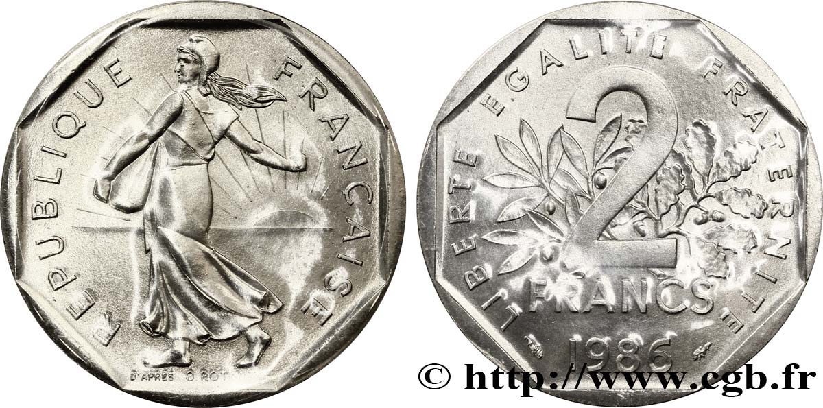 2 francs Semeuse, nickel 1986 Pessac F.272/10 ST68 