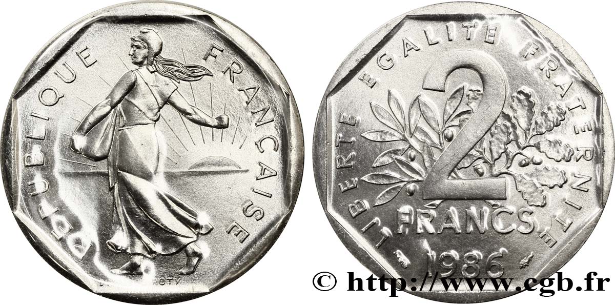 2 francs Semeuse, nickel 1986 Pessac F.272/10 MS68 