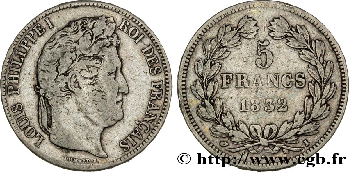 5 francs IIe type Domard 1832 Limoges F.324/6 TB25 