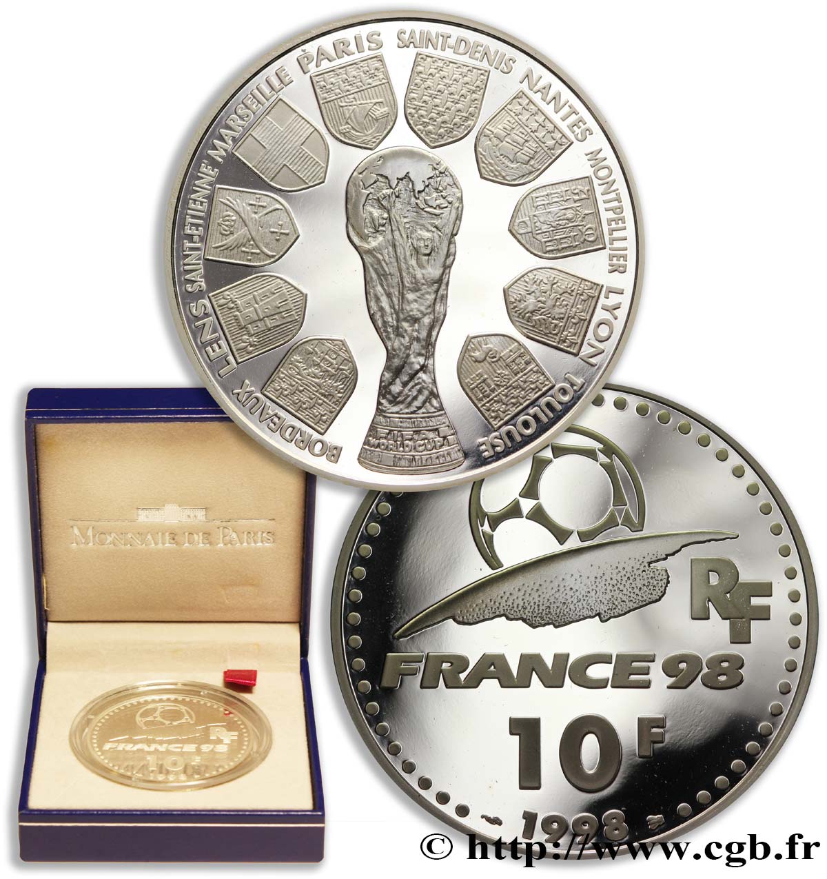 Belle Épreuve 10 francs - La Coupe 1998  F5.1313 1 FDC68 