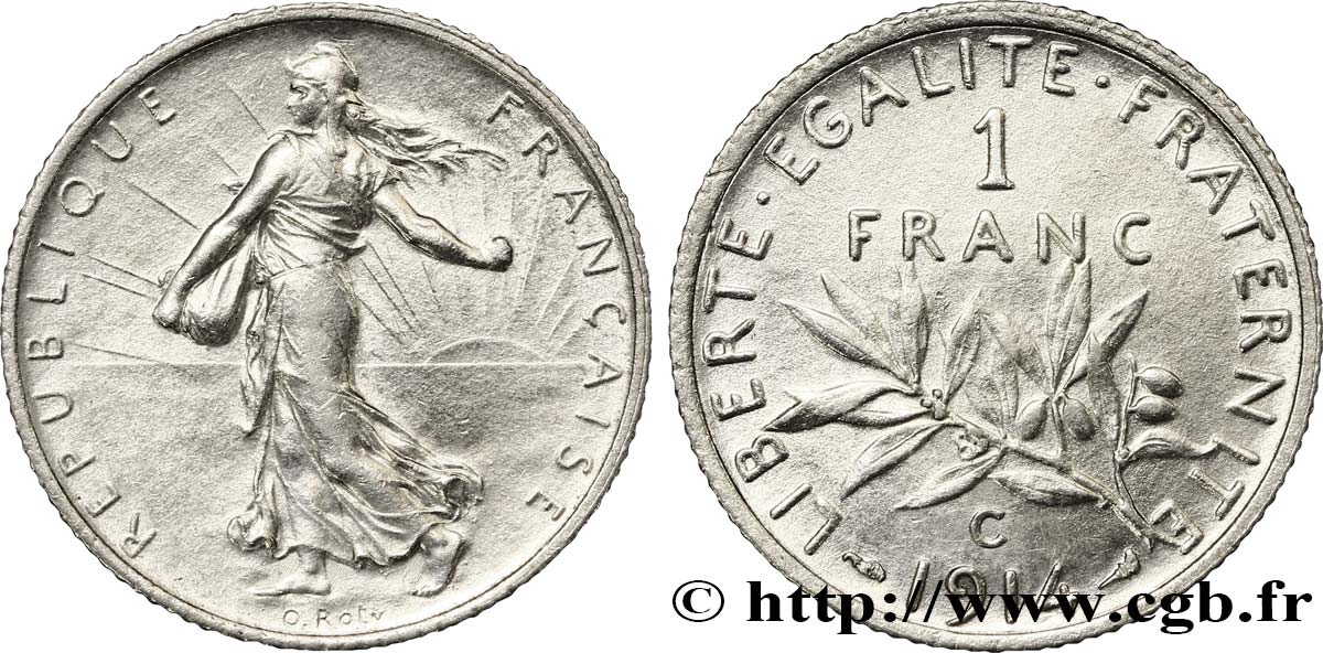 1 franc Semeuse 1914 Castelsarrasin F.217/20 AU55 