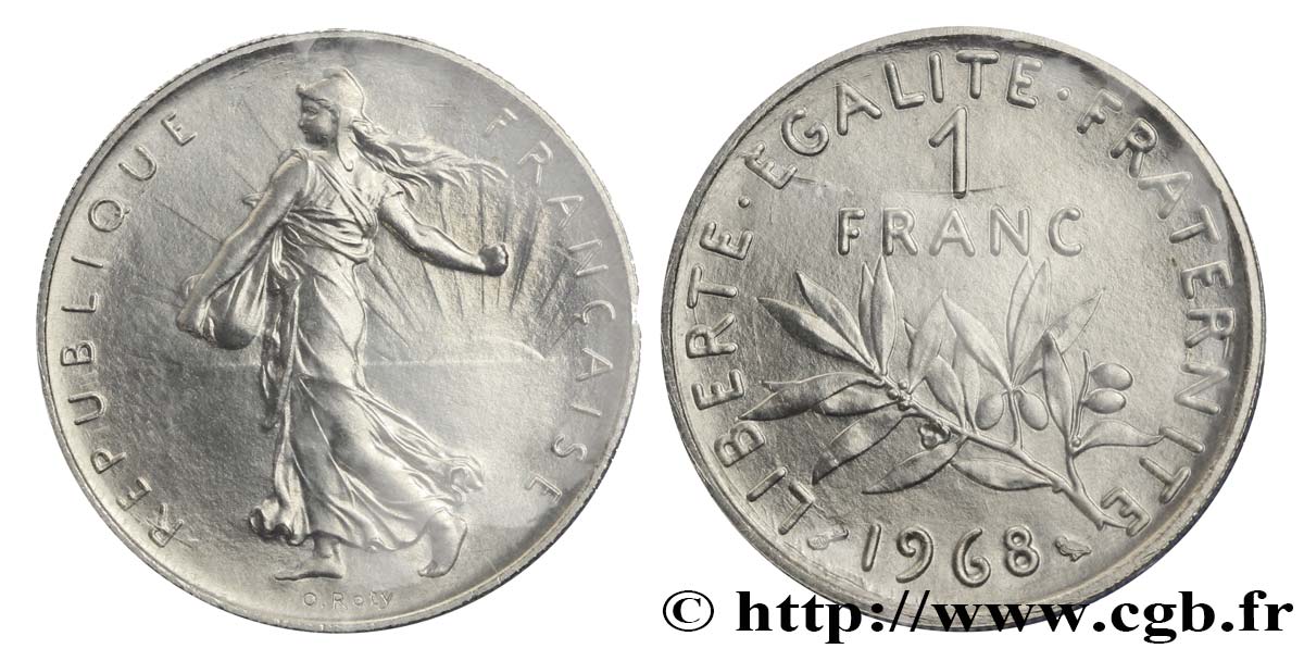 1 franc Semeuse, nickel 1968 Paris F.226/13 FDC68 