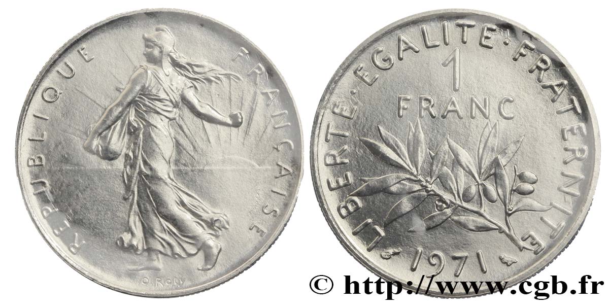 1 franc Semeuse, nickel 1971 Paris F.226/16 MS68 