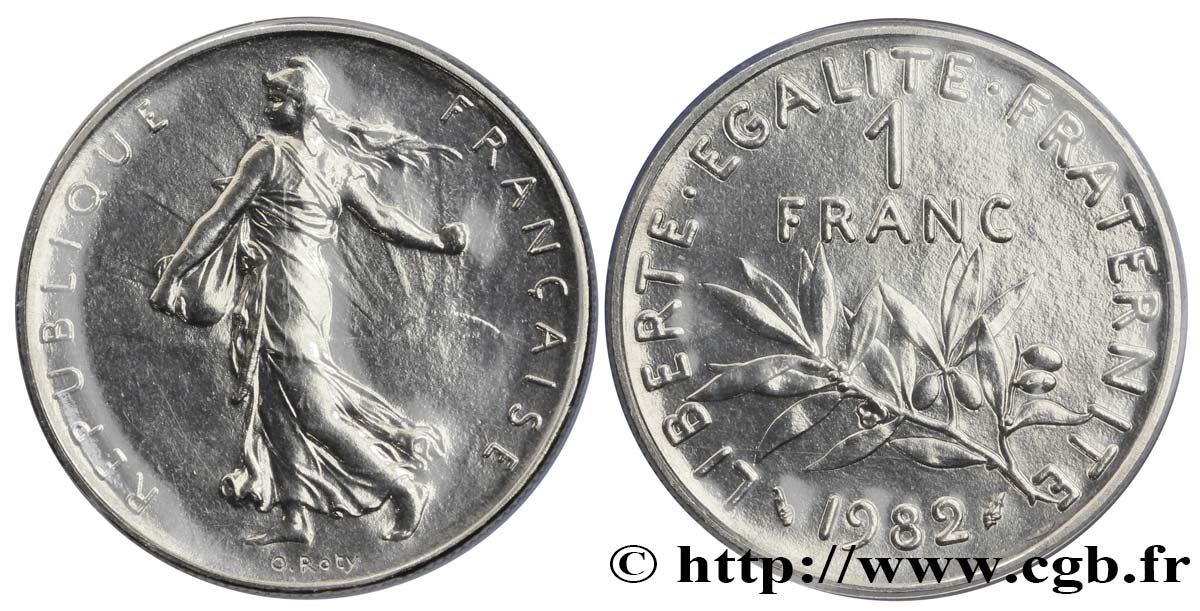 1 franc Semeuse, nickel 1982 Pessac F.226/27 MS70 
