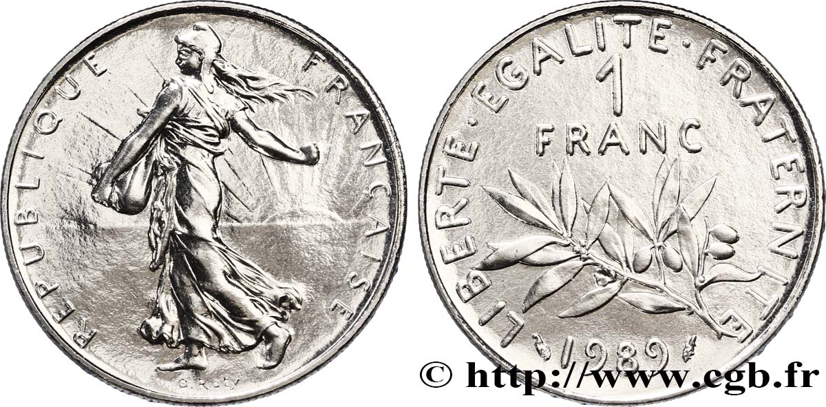 1 franc Semeuse, nickel 1989 Pessac F.226/34 MS65 