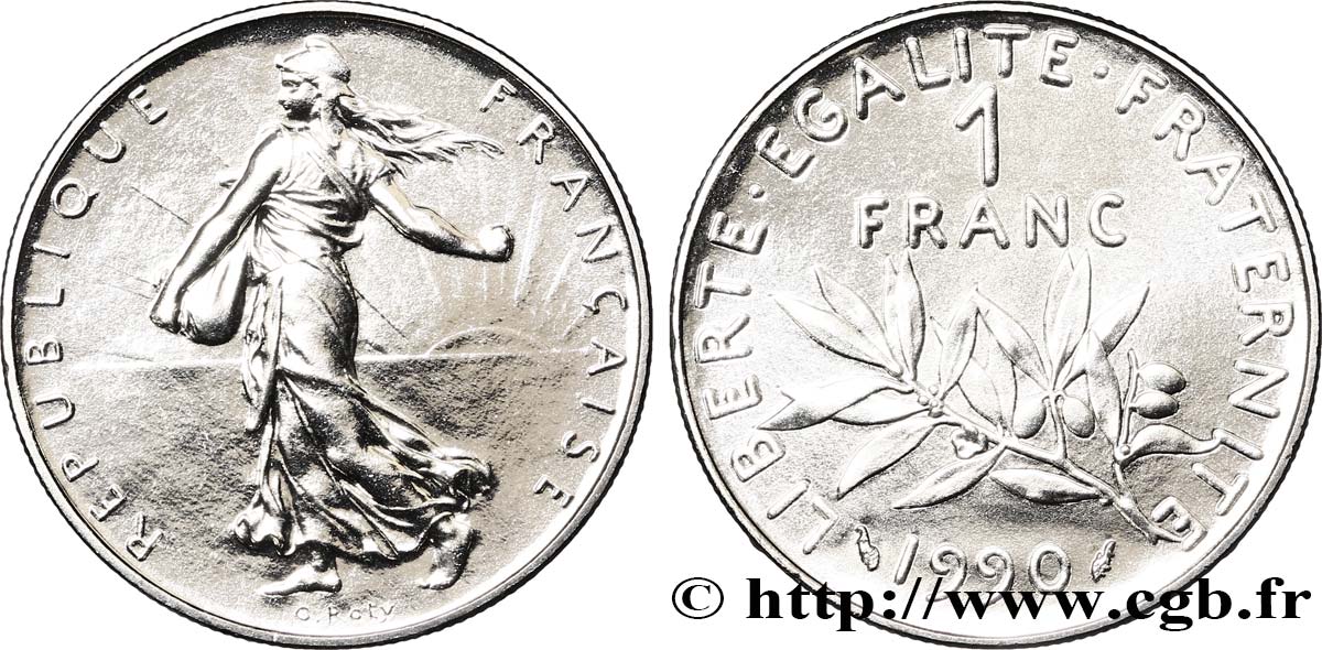 1 franc Semeuse, nickel 1990 Pessac F.226/35 MS65 