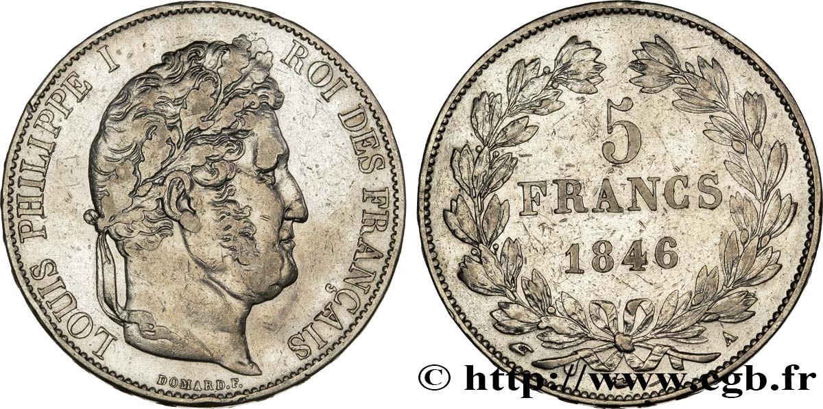 5 francs IIIe type Domard 1846 Paris F.325/10 TTB40 