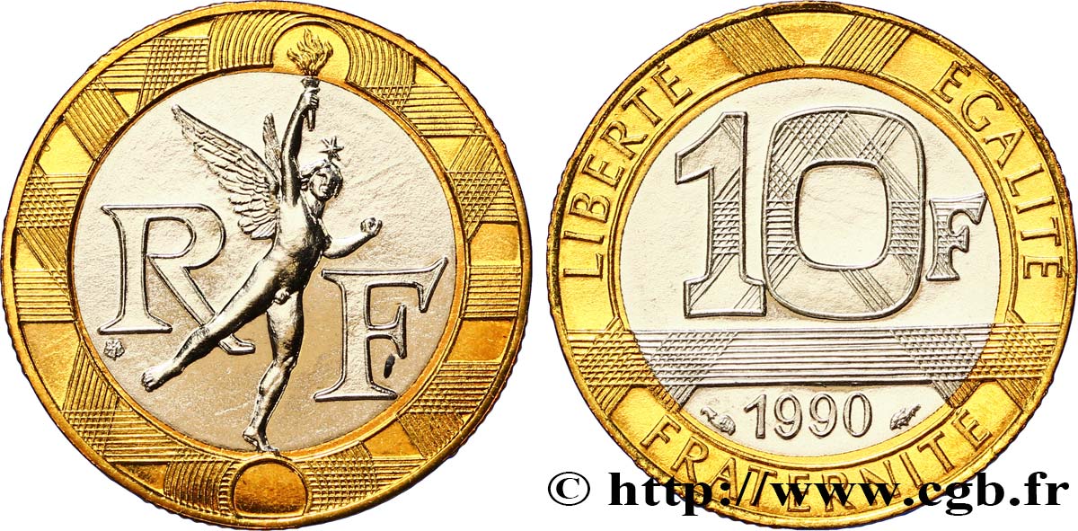 10 francs Génie de la Bastille 1990 Pessac F.375/5 MS65 