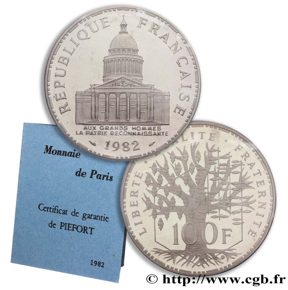 Piéfort Belle Épreuve de 100 francs Panthéon 1982 Pessac F.451/2P ST68 