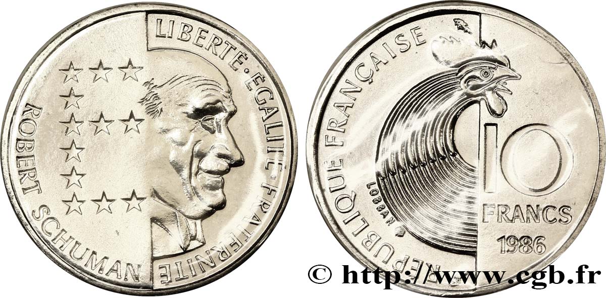 10 francs Robert Schuman 1986  F.374/2 FDC68 