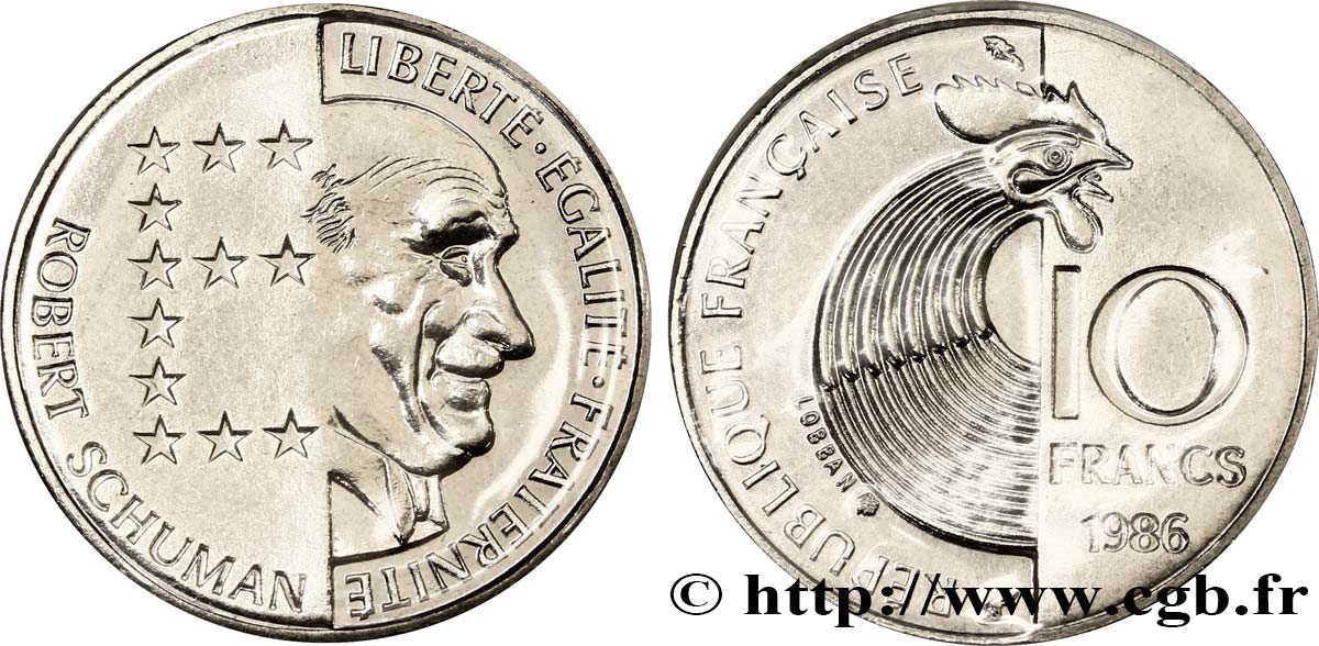 10 francs Robert Schuman 1986  F.374/2 MS68 