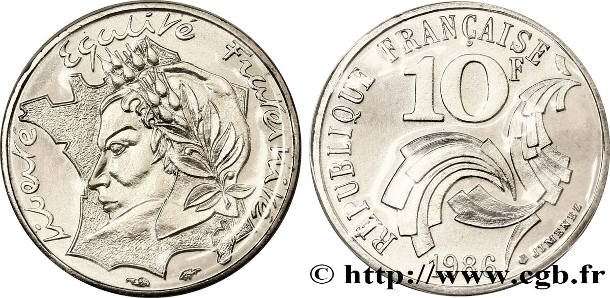 10 francs Jimenez 1986  F.373/2 FDC68 