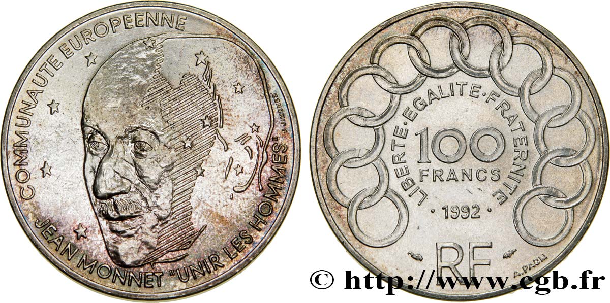 100 francs Jean Monnet 1992  F.460/2 SUP 
