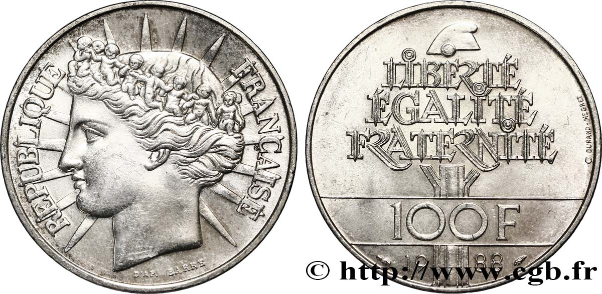 100 francs Fraternité 1988  F.456/2 SUP 