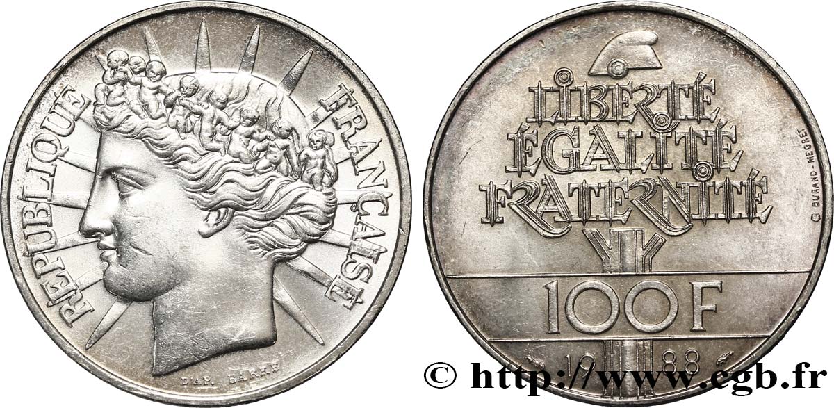 100 francs Fraternité 1988  F.456/2 SUP 