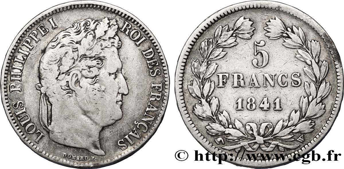 5 francs IIe type Domard 1841 Lille F.324/94 MB20 