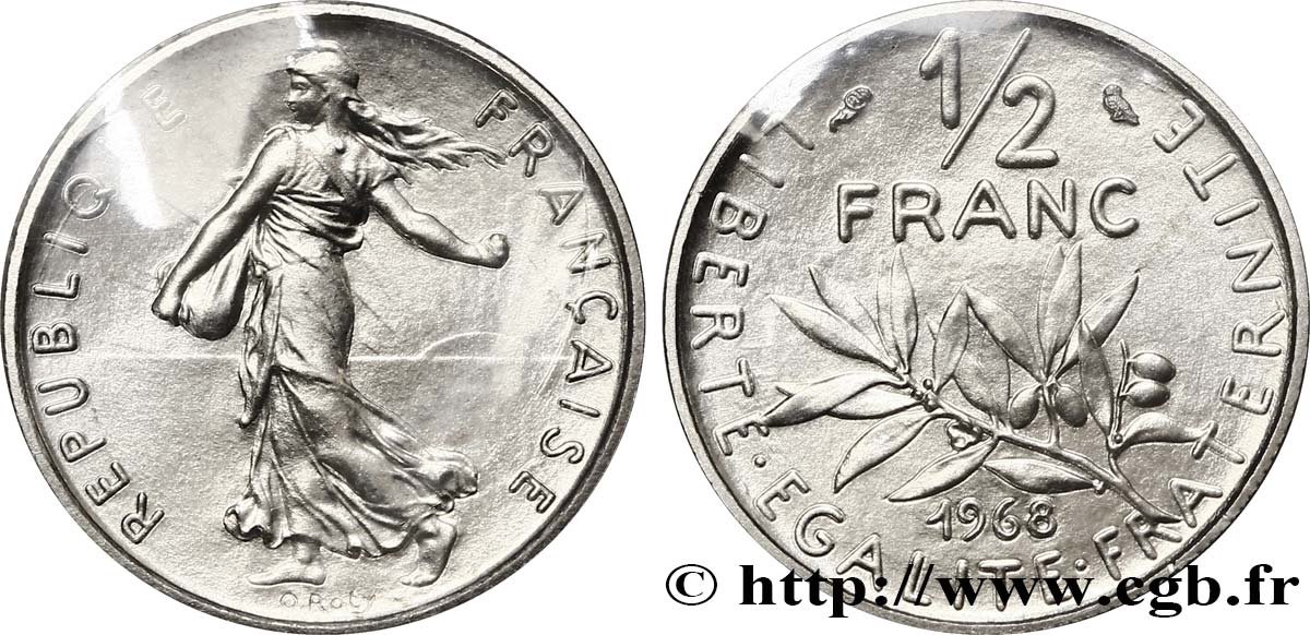 1/2 franc Semeuse 1968 Paris F.198/7 FDC68 