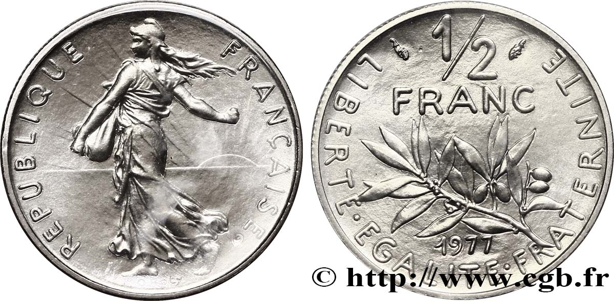 1/2 franc Semeuse 1977 Pessac F.198/16 MS68 