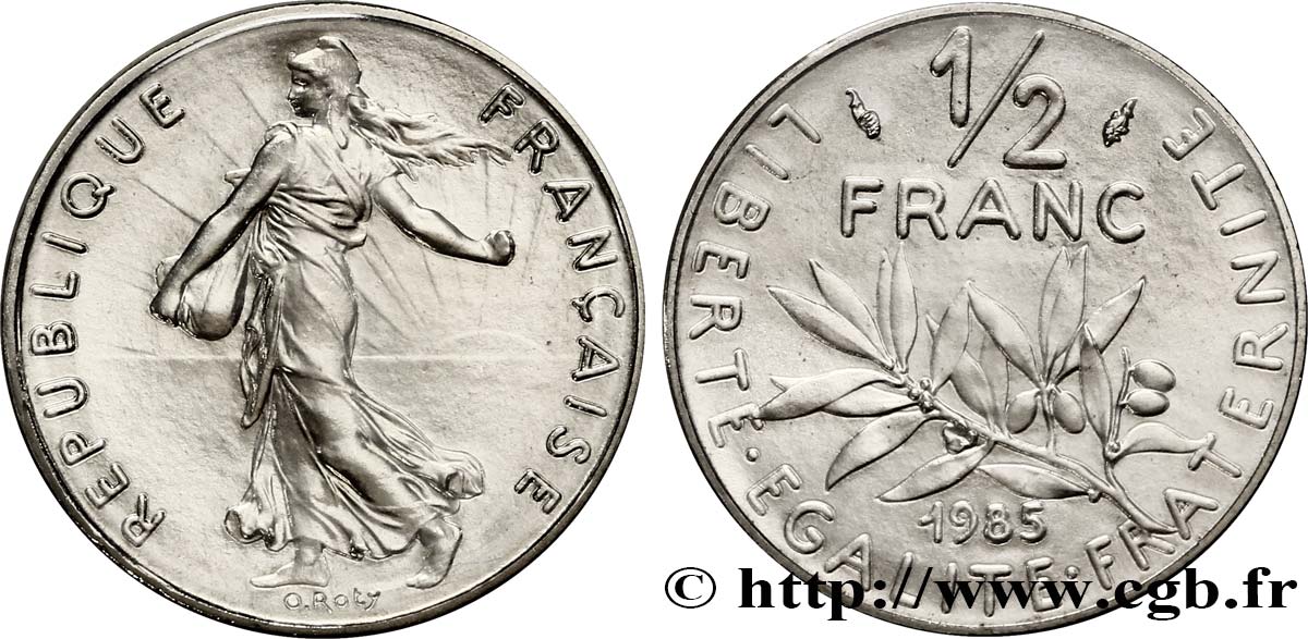 1/2 franc Semeuse 1985 Pessac F.198/24 MS68 