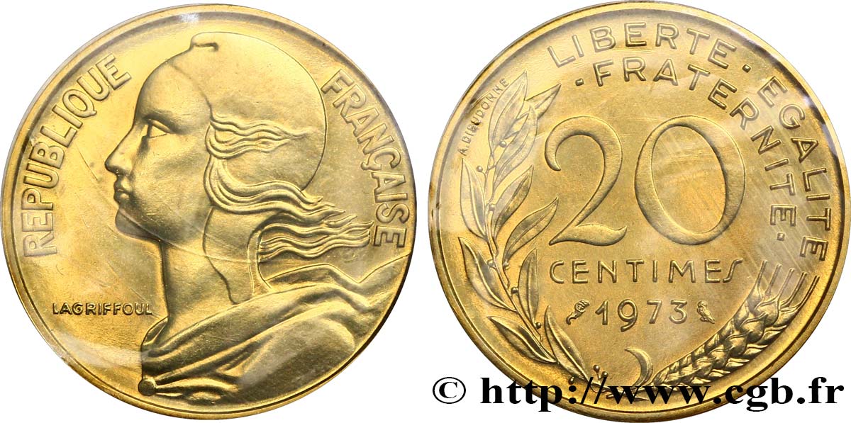 20 centimes Marianne 1973 Pessac F.156/13 SC64 