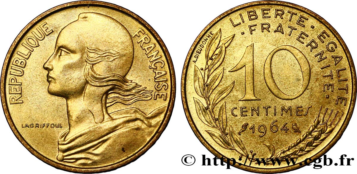 10 centimes Marianne 1964 Paris F.144/4 SPL62 