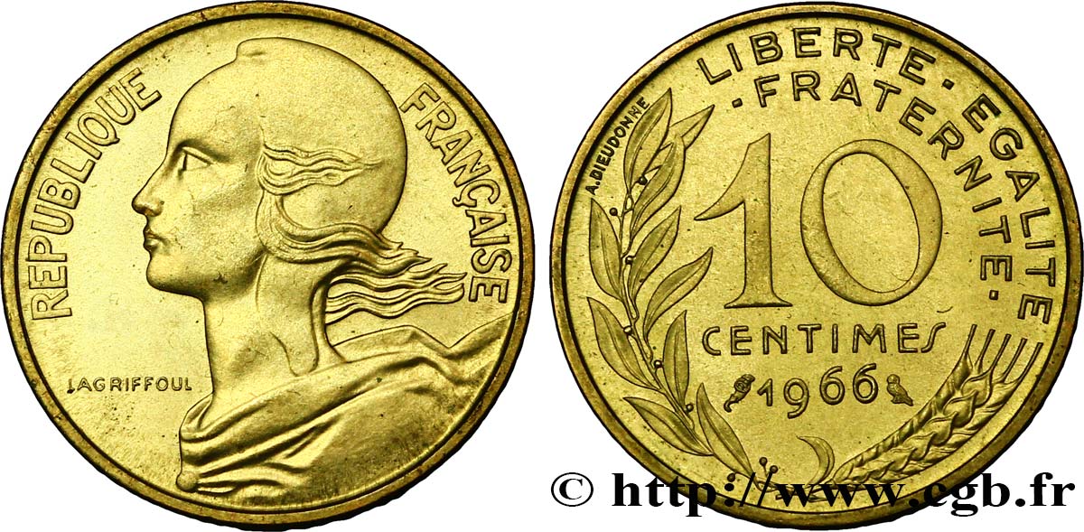 10 centimes Marianne 1966 Paris F.144/6 MS63 
