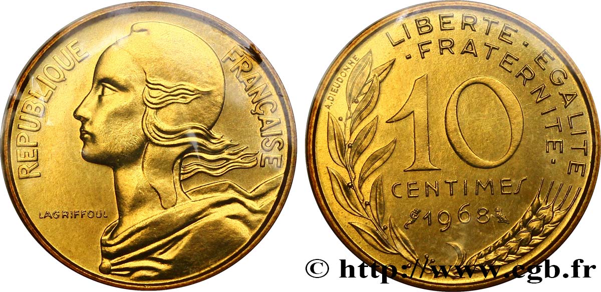 10 centimes Marianne 1968 Paris F.144/8 MS68 