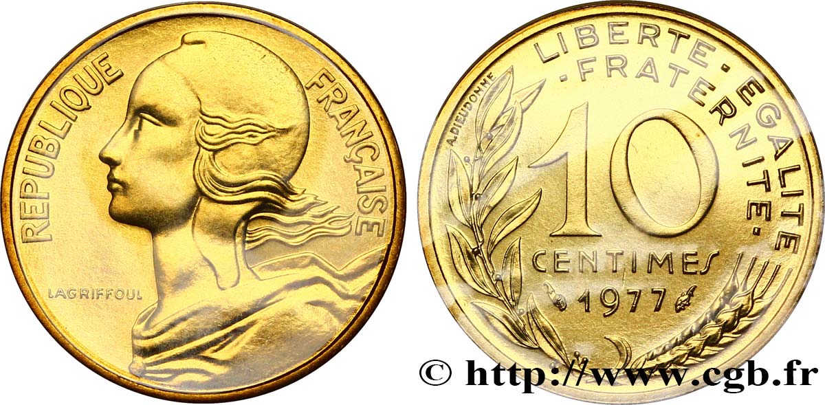 10 centimes Marianne 1977 Pessac F.144/17 MS68 