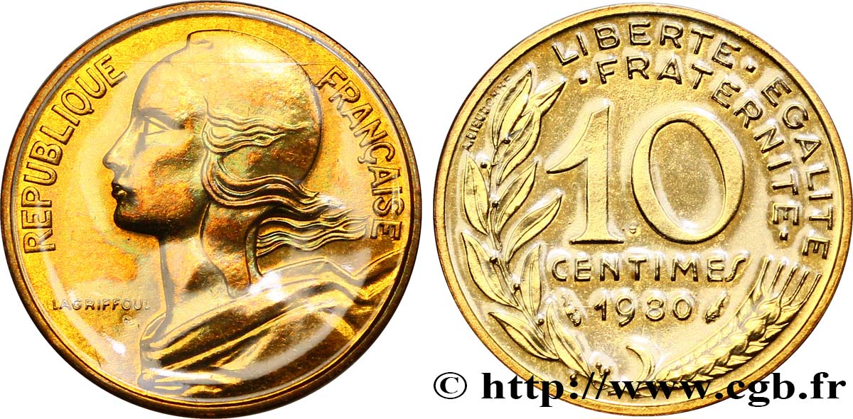 10 centimes Marianne 1980 Pessac F.144/20 MS 
