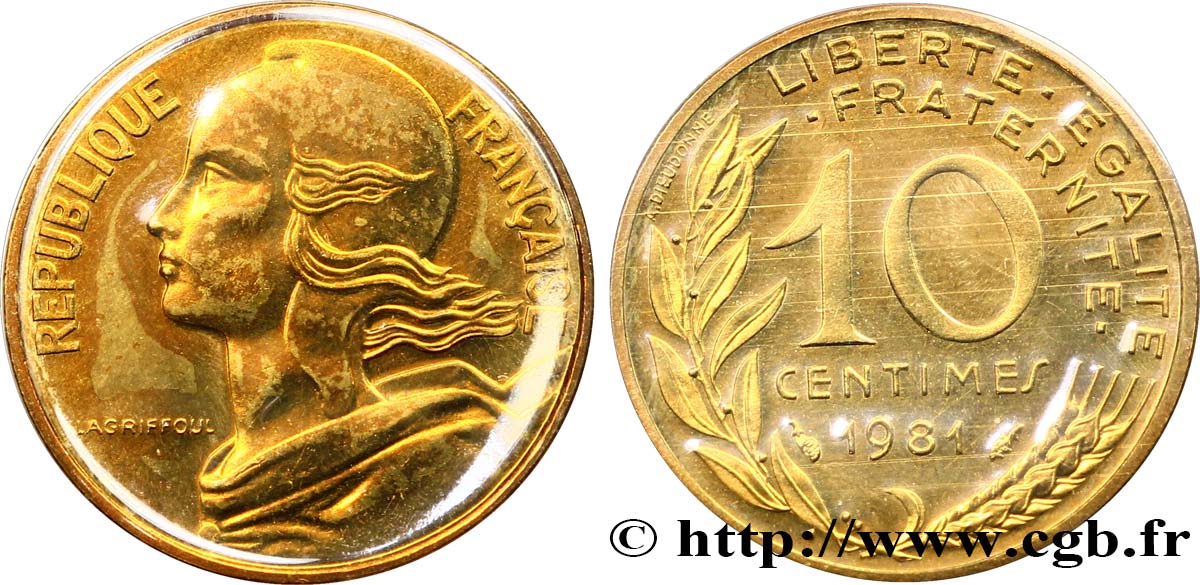 10 centimes Marianne 1981 Pessac F.144/21 MS68 