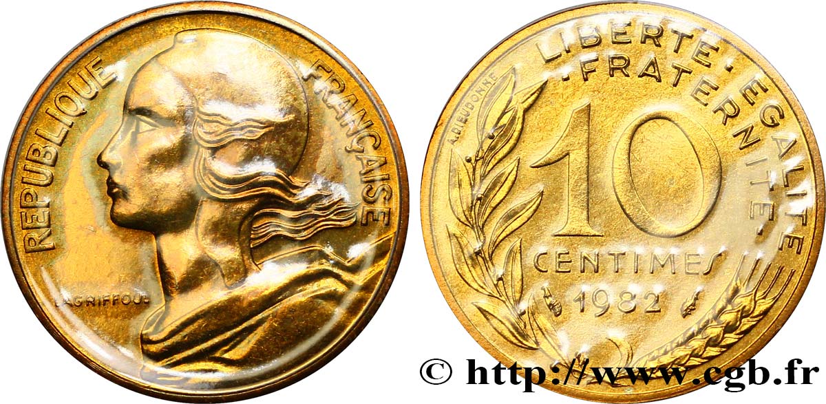10 centimes Marianne 1982 Pessac F.144/22 MS68 