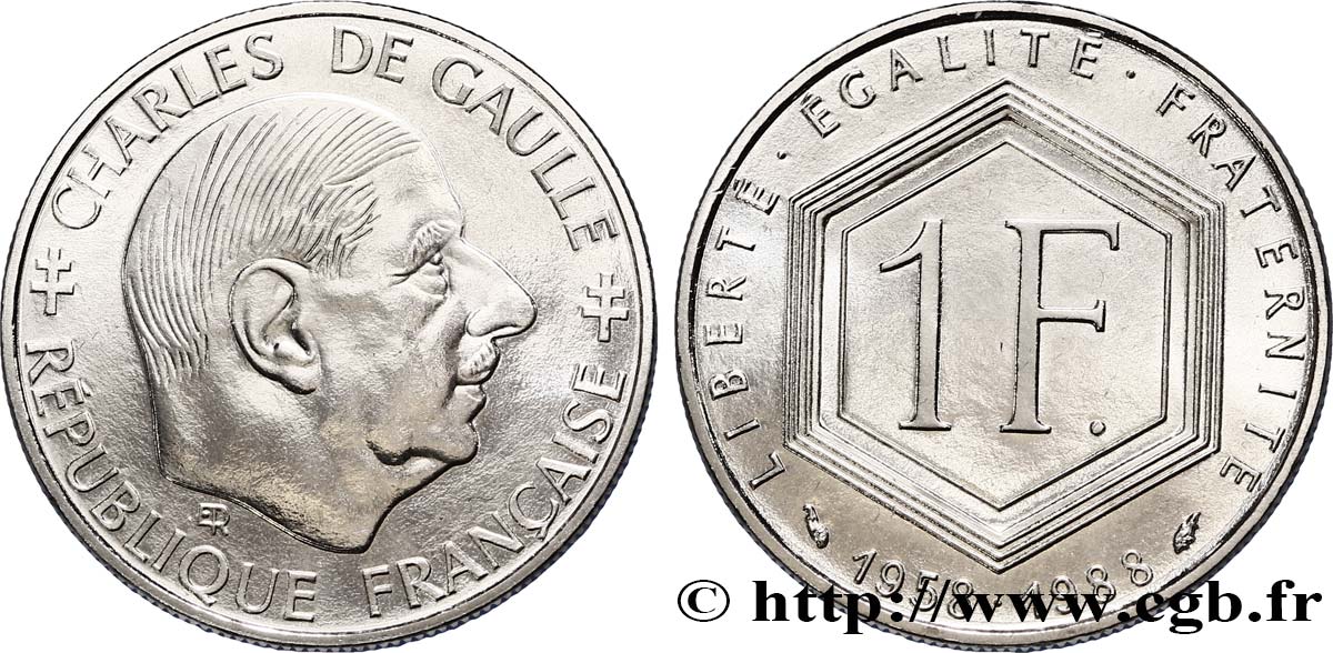 1 franc De Gaulle 1988  F.227/2 FDC65 