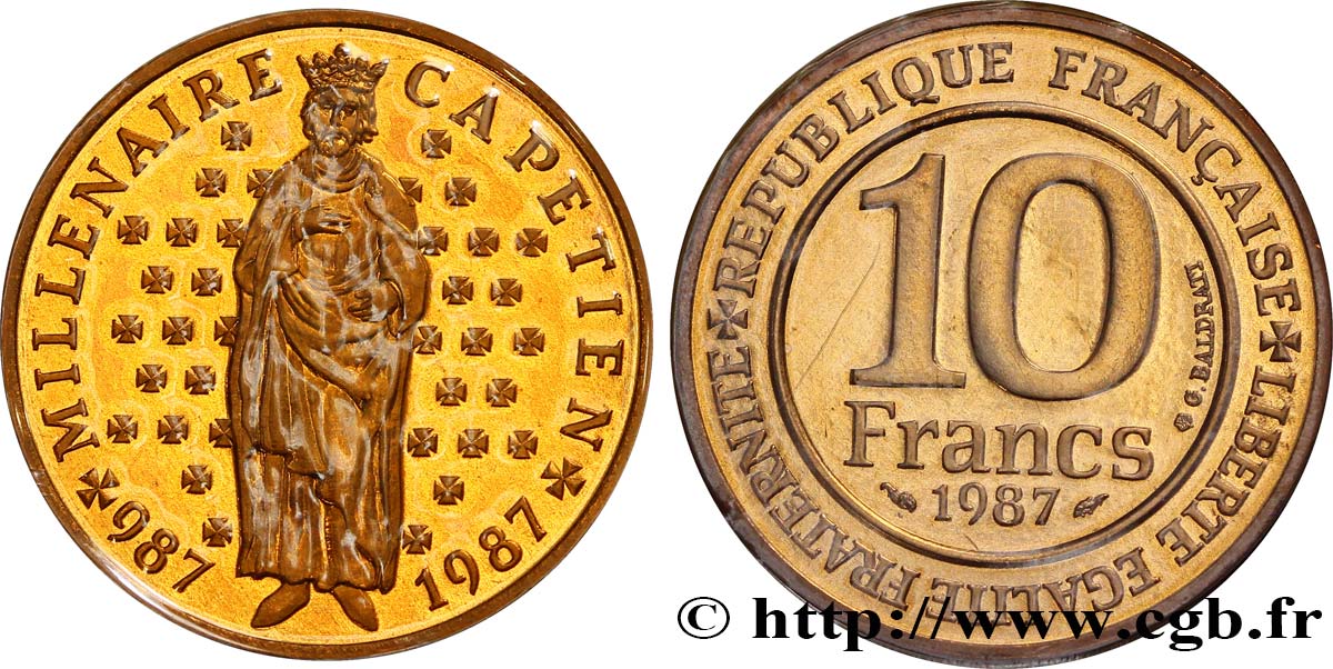 10 francs Millénaire Capétien 1987  F.371/2 ST68 